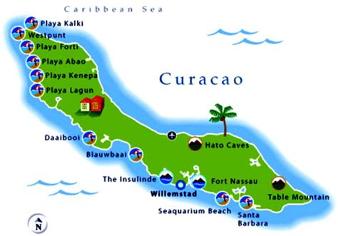 map of curacao beaches.